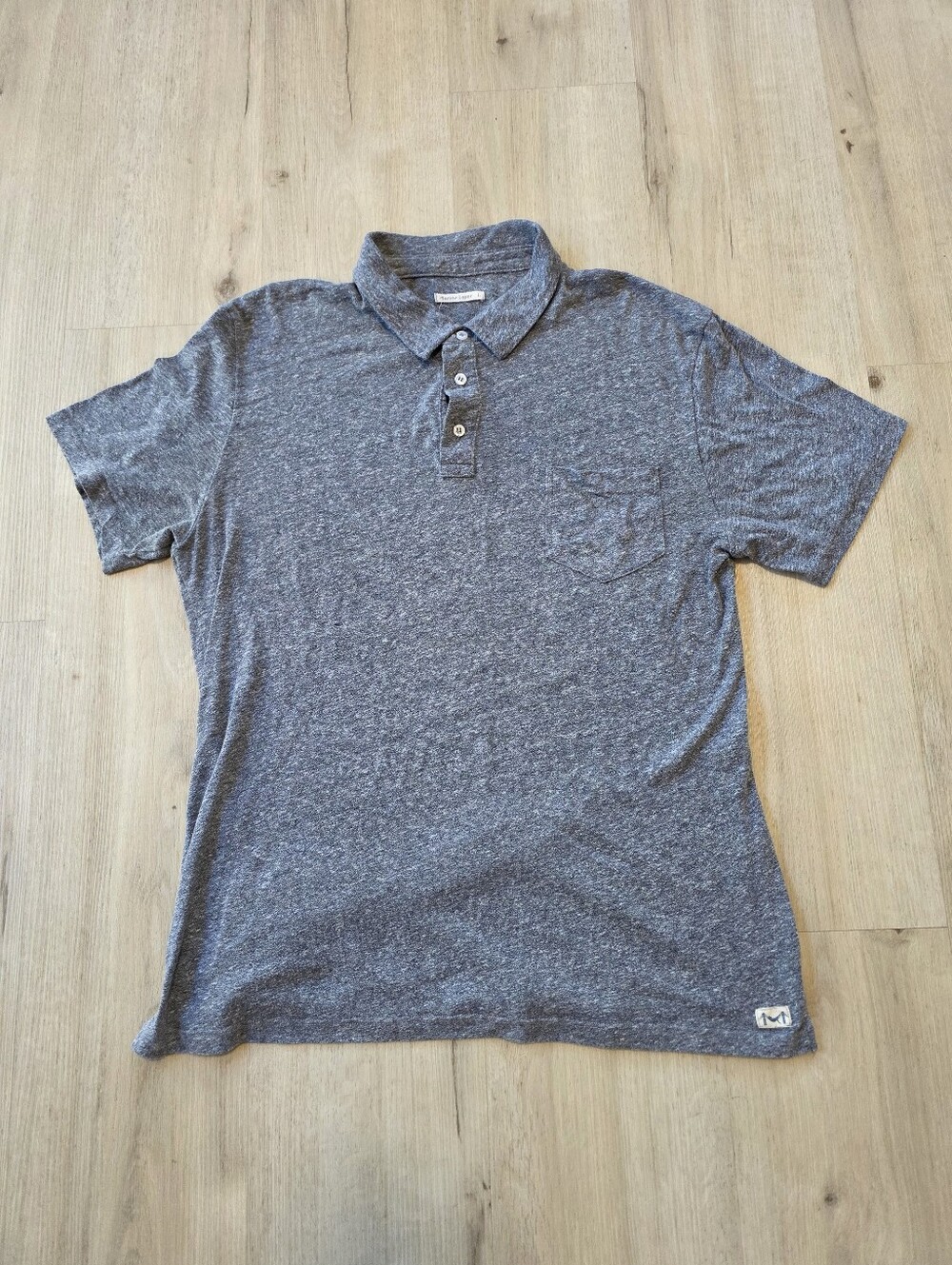 Marine Layer Men's Polo Shirt Size L Gray